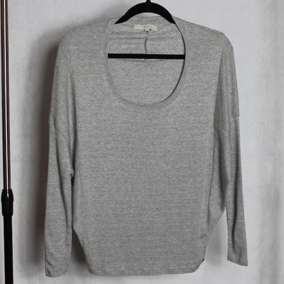 Monk & Lou Grey and Purple Striped Long Sleeve Top - Picture 1 of 6